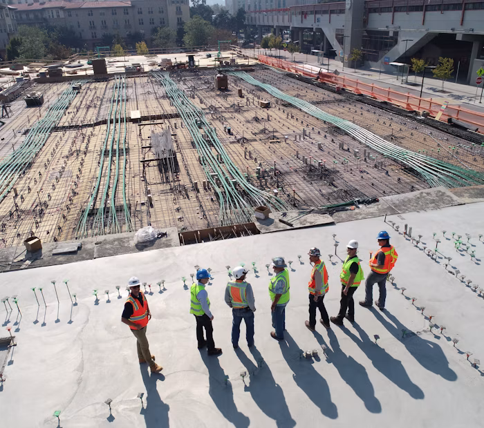 Compliance walk-through at a construction worksite